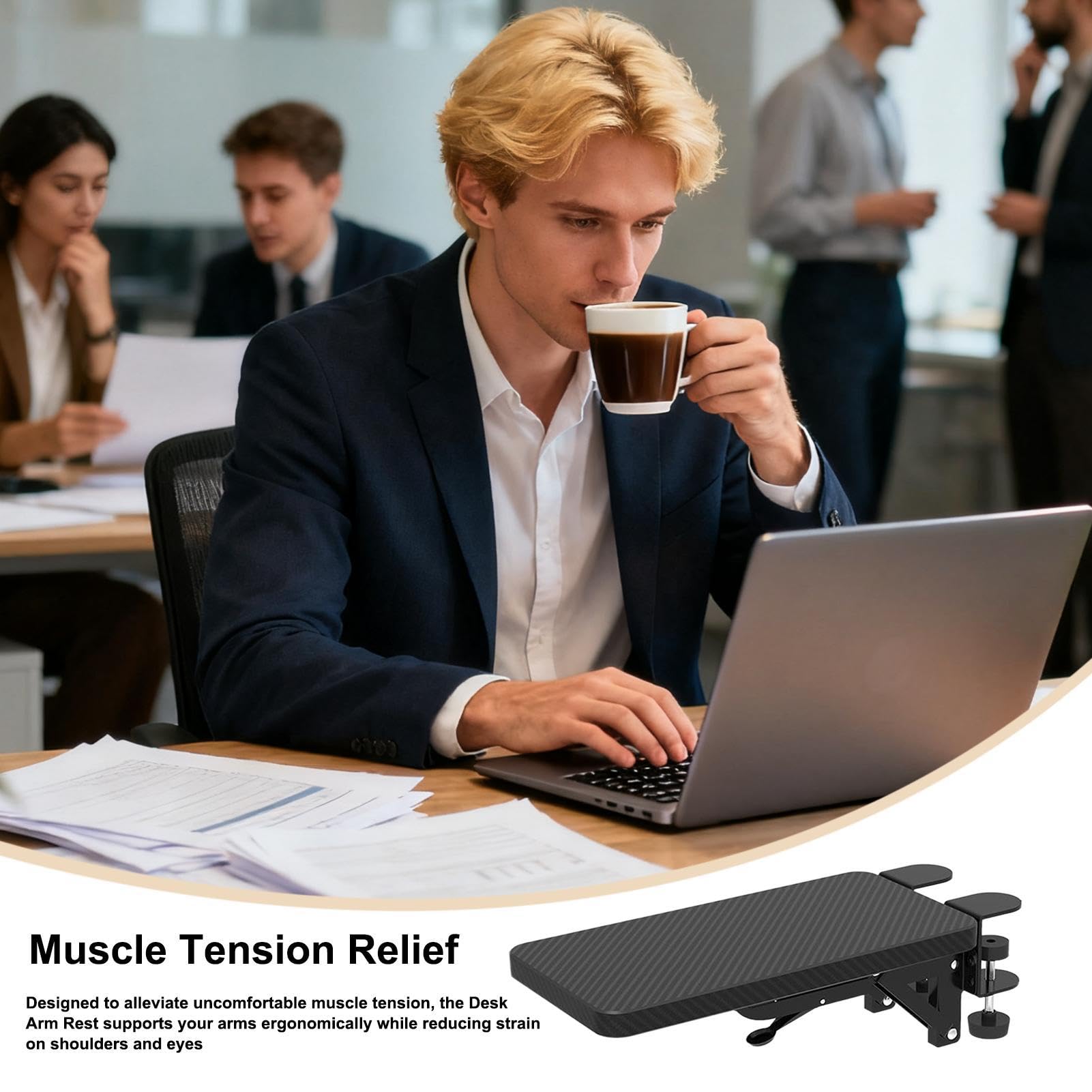 De Escritorio Almohadilla Ergonómica con Clip sin Taladro
