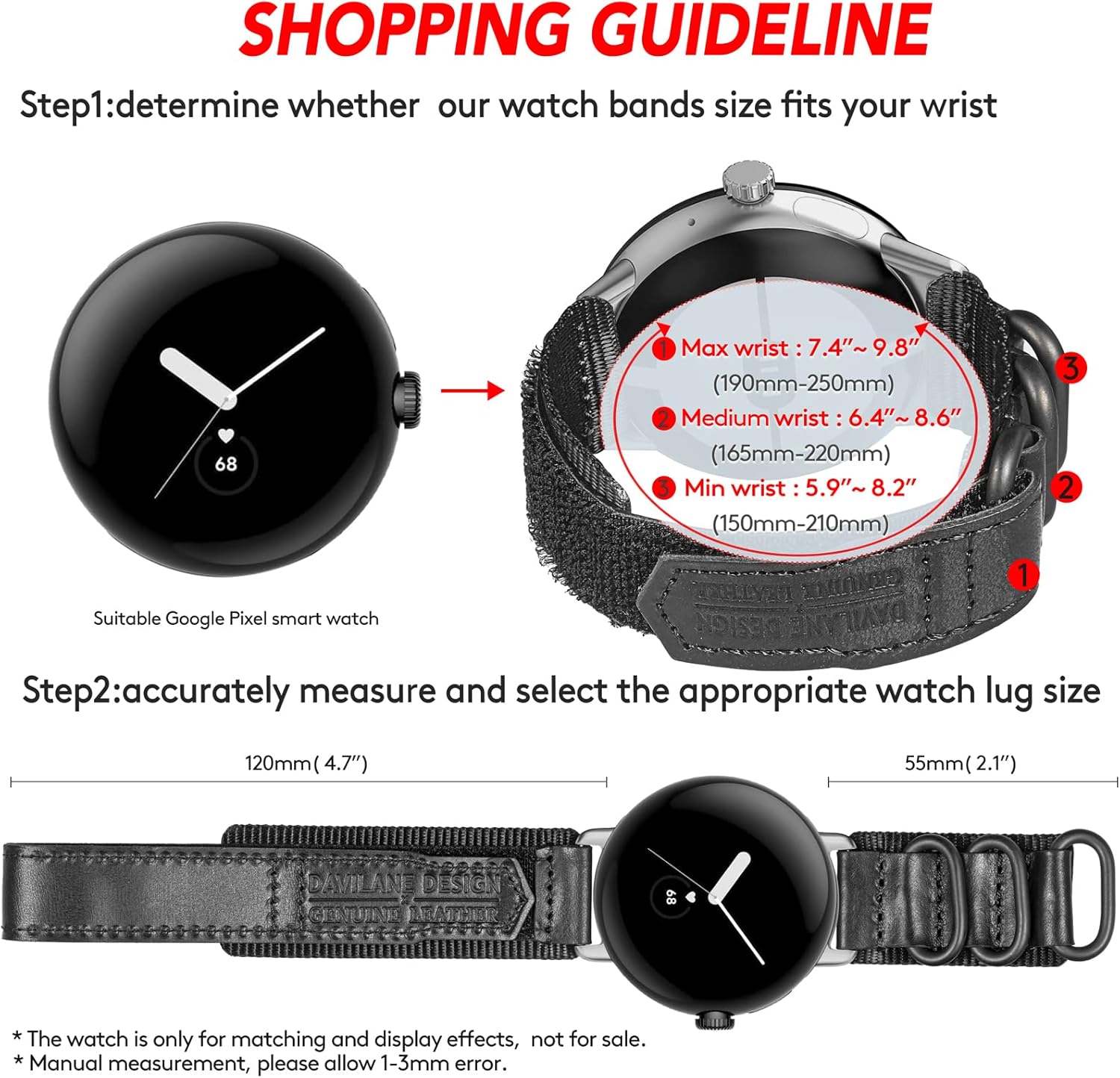 レザー腕時計バンド Google Pixel Watch 2 2023 / Google Pixel Watch 2022に対応 ア