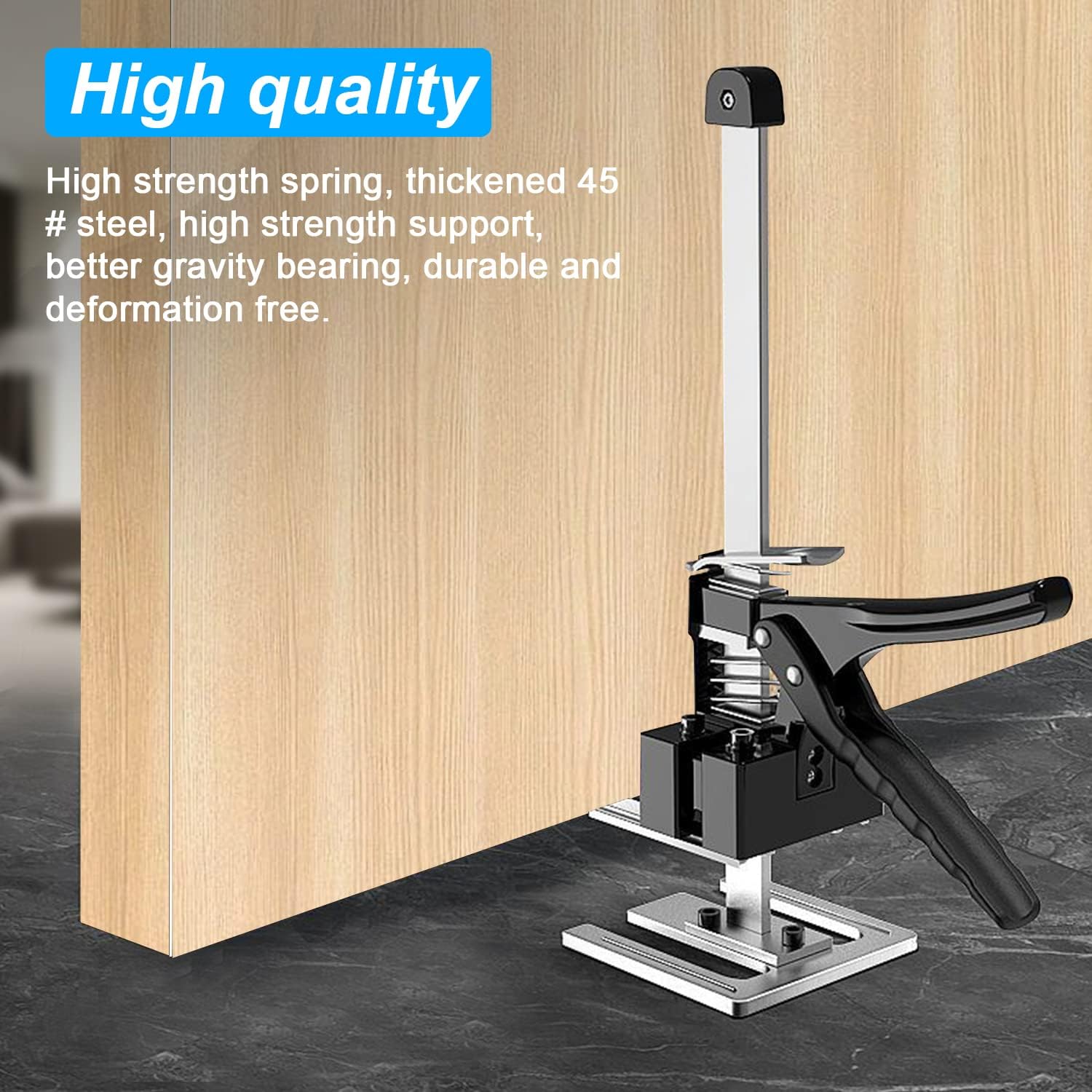 2 piezas Elevador de Mano, Ajustable Regulador de Altura de Baldosas, Levantador de Azulejos Para Paneles de Puertas, Armarios, Azulejos de Pared (Capacidad de Carga 170 kg)