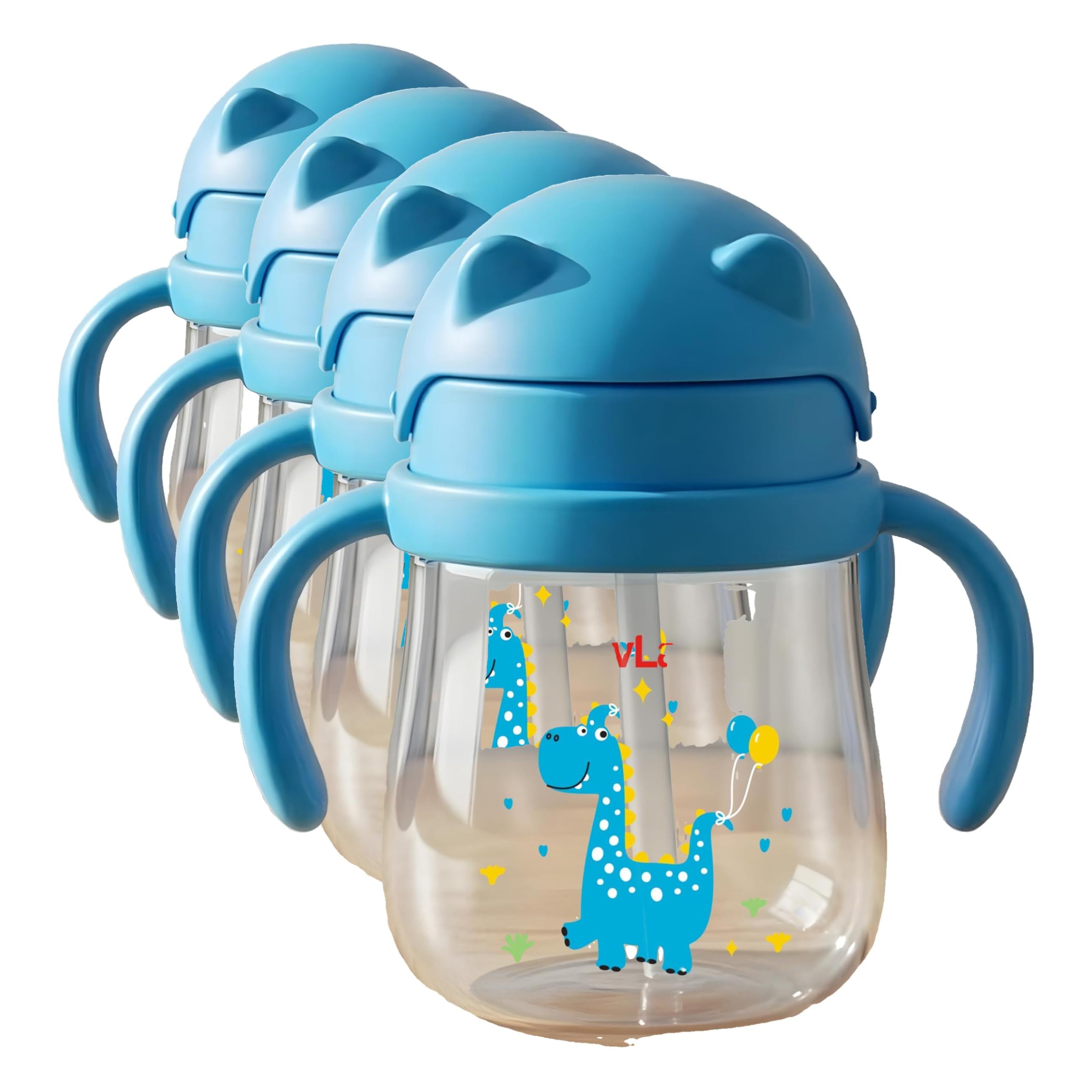 LuvLap Joy Anti Spill Sipper for Kids with Twin Easy-Grip Handles, 270 ml, Sippy Cups with Soft Silicone Straw, Training Cup for Kids,Water Bottle, Non-Toxic & BPA Free, 1 Year+ (Blue) (Pack of 4)-image-16