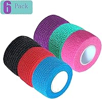 Vista 6 de Baisunt Paquete de 6 vendajes cohesivos de 1 pulgada, cinta autoadhesiva autoadhesiva autoadhesiva transpirable para muñeca, tobillo, deportes