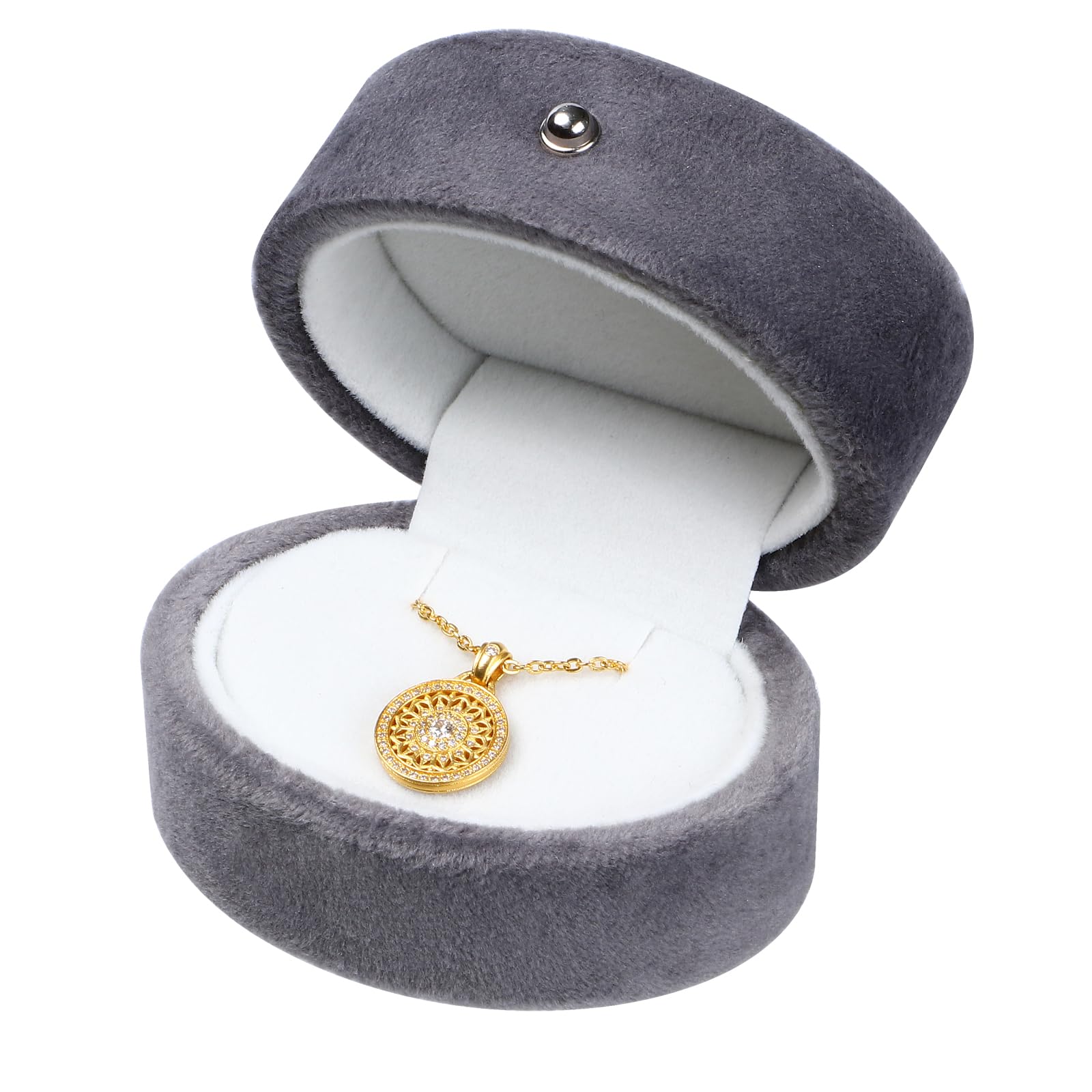 Xizao Gold Velvet Necklace Box Jewelry Gift Boxes Pendant Bracelet Display Case Jewelry Organizer For Wedding Engagement Anniversary