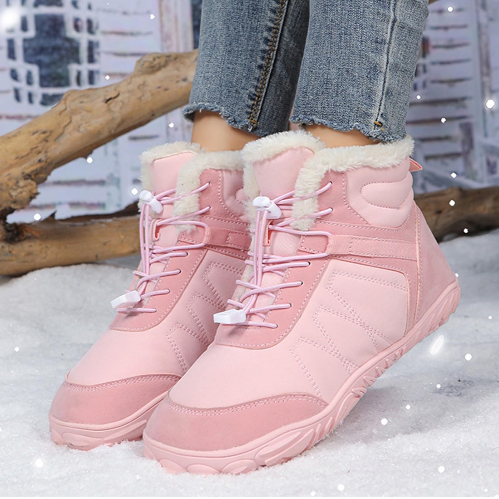 Scarpe Invernali comode in Cotone Antiscivolo per Le Donne Stivali da Neve Waetpoof Stivali Orto Donna Gomma Scarpe Gomma Donna