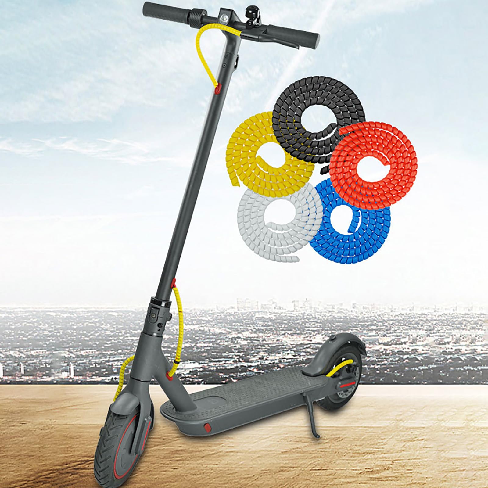 Haiki Fundas protectoras de línea de freno, espirales, tubo de cable, para accesorios de scooter eléctrico