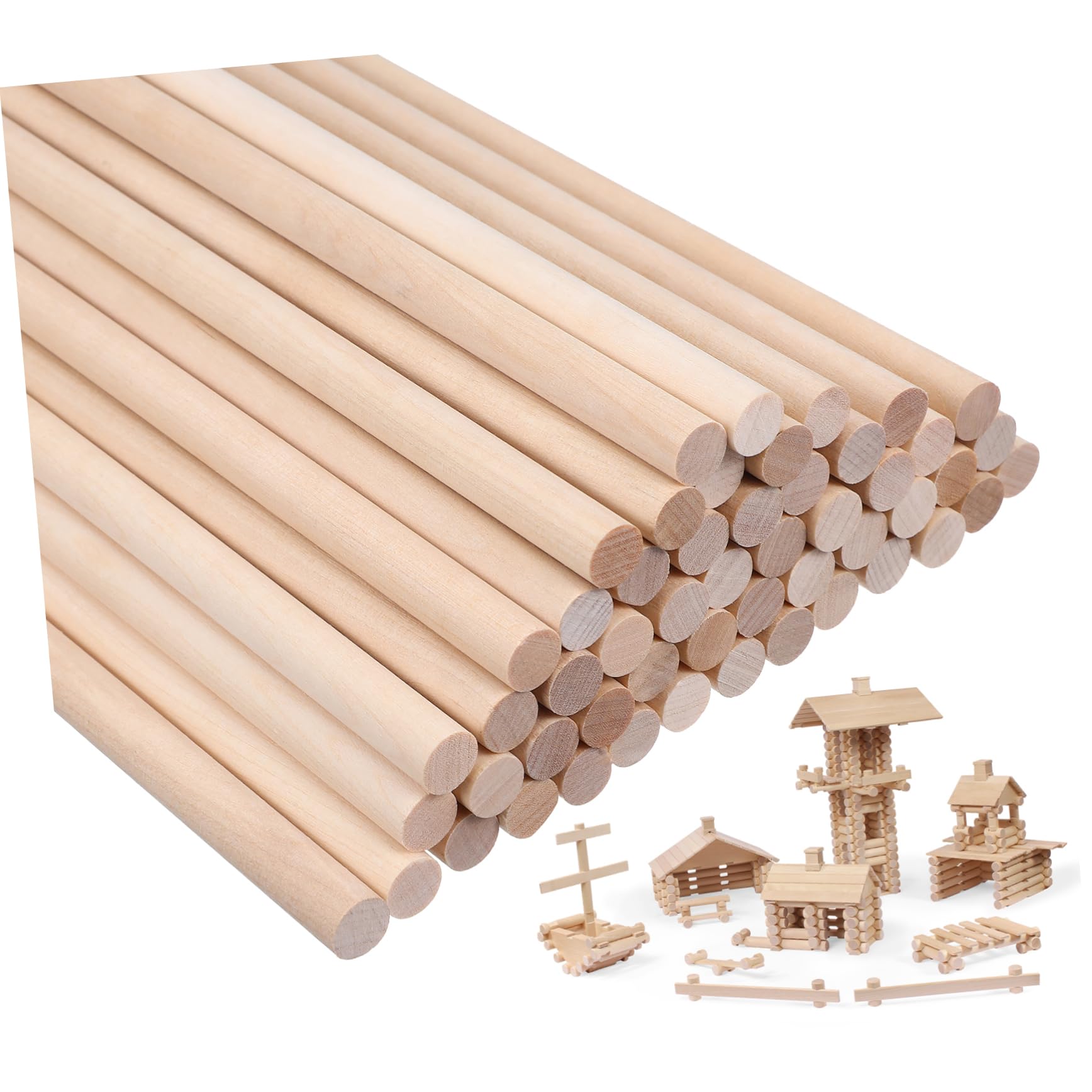HOMSFOU 50stücke Holzdübelstangen Aus Hartholz Unbearbeitete Holzstäbe Für Basteln Dekoration Und Modellbau Natürliche Holzstreifen Zum Bearbeiten