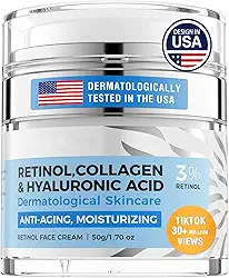 Creme retinol para pele firme, rugas para mulheres, creme facial antienvelhecimento, presentes de beleza para mulheres e homens - dia e noite