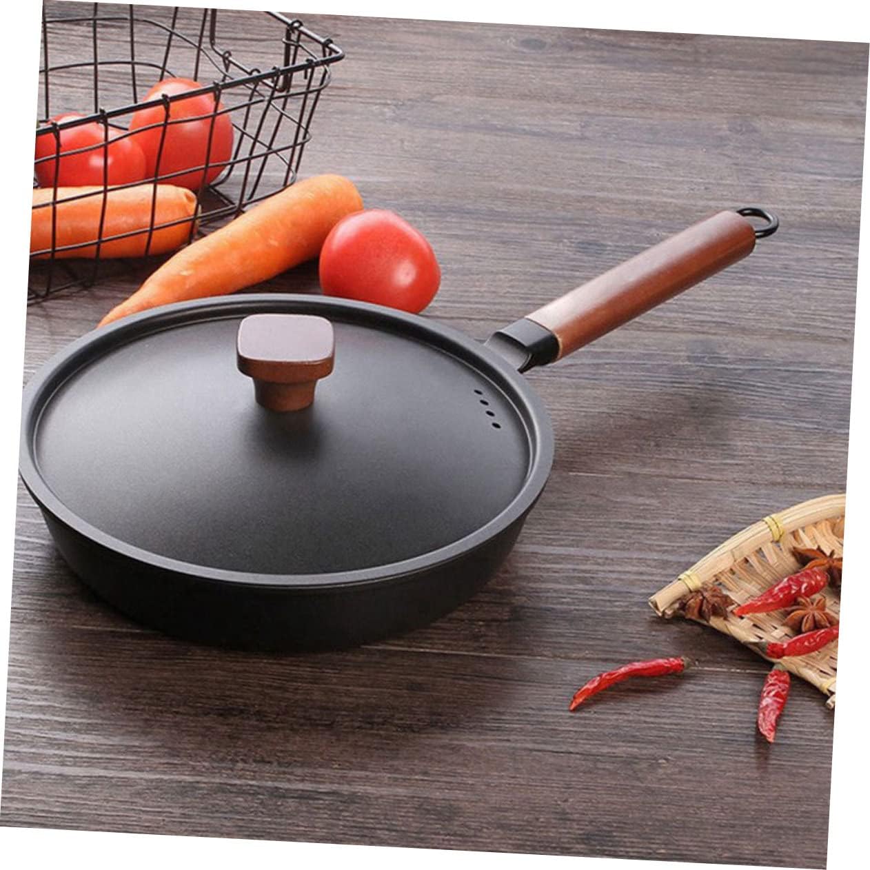 IMIKEYA Non-stick Frying Pan for Eggs and Steaks Uncoated Skillet for Grilling Easy to Clean Cooking Pan for