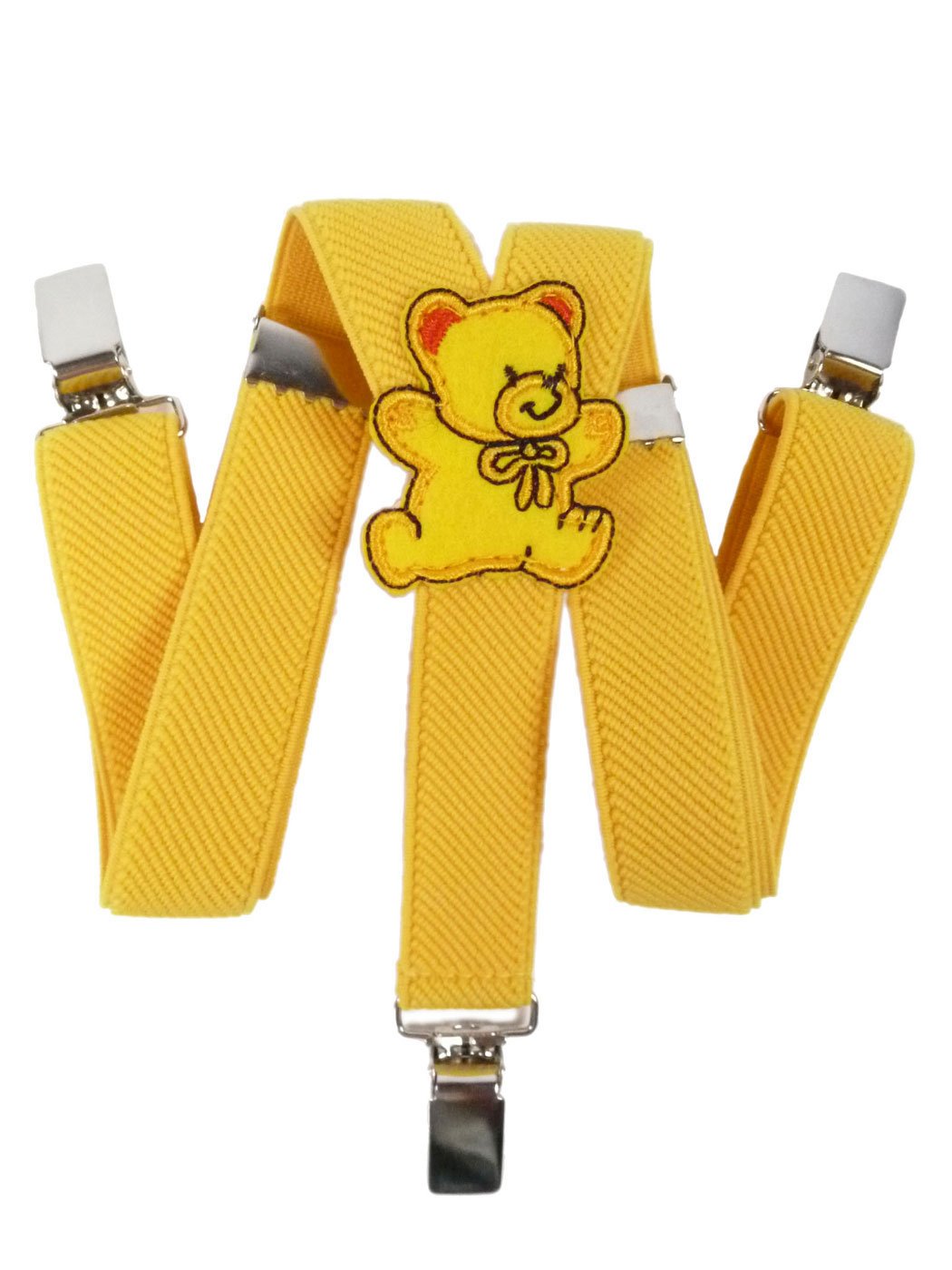 Tirantes Infantiles Unisex de Tela Elastizada En Forma De Y Con Cruce De Oso De Peluche (0-2 Años) - 2cm