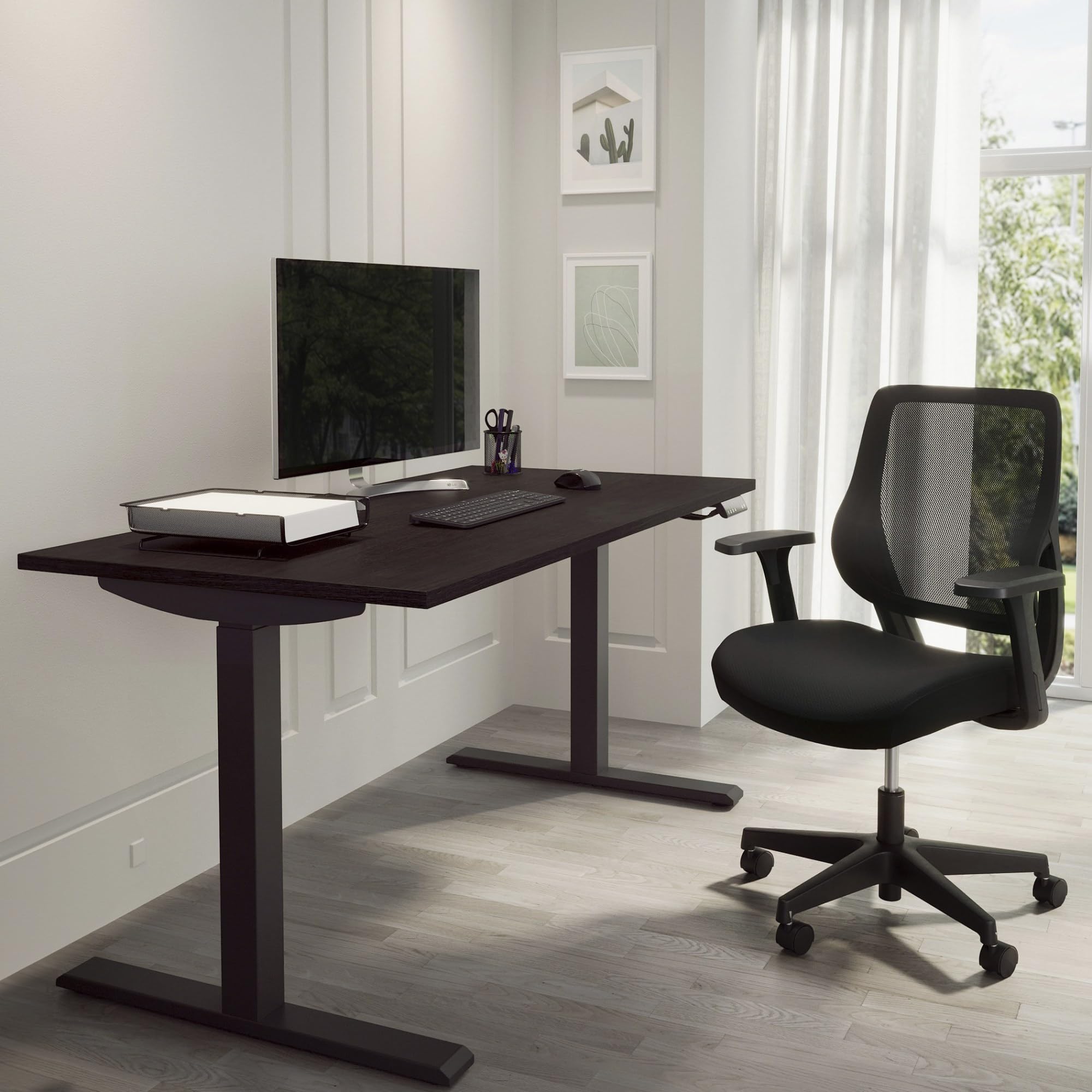 Realspace(r) Magellan Performance Electric 60"W Height-Adjustable Standing Desk, Espresso