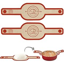 PLAPITATE Silicone Bread Sling Dutch Oven Liner, Non-Stick & Easy Clean Reusable Oval Silicone Bread Sling Baking Mat, Easy to Transfer Sourdough Bread - 2 Red Set