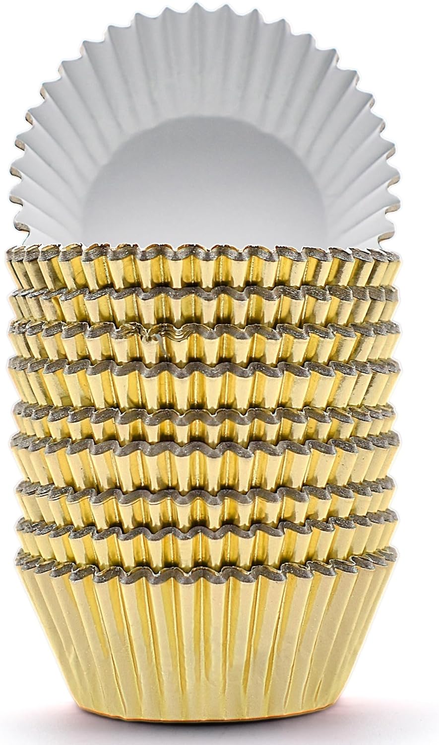 Gold Foil Cupcake Liners – 60 Pack, 1.96x1.8 Inch, Oven-Safe Up To 428°F, For Baking & Party Displays