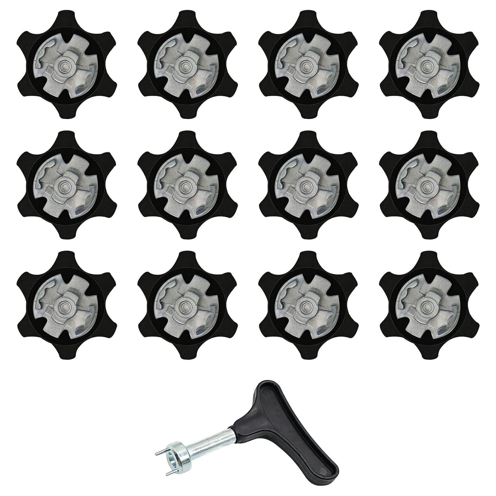 13 Pack Golf Shoe Spikes, Replacement Golf Spikes with Shoe Nail Remover, Universal Durable Cleats Studs for Enhanced Traction, Stability and Comfort, Easy Install, Anti-Slip Shoes Spikes Set