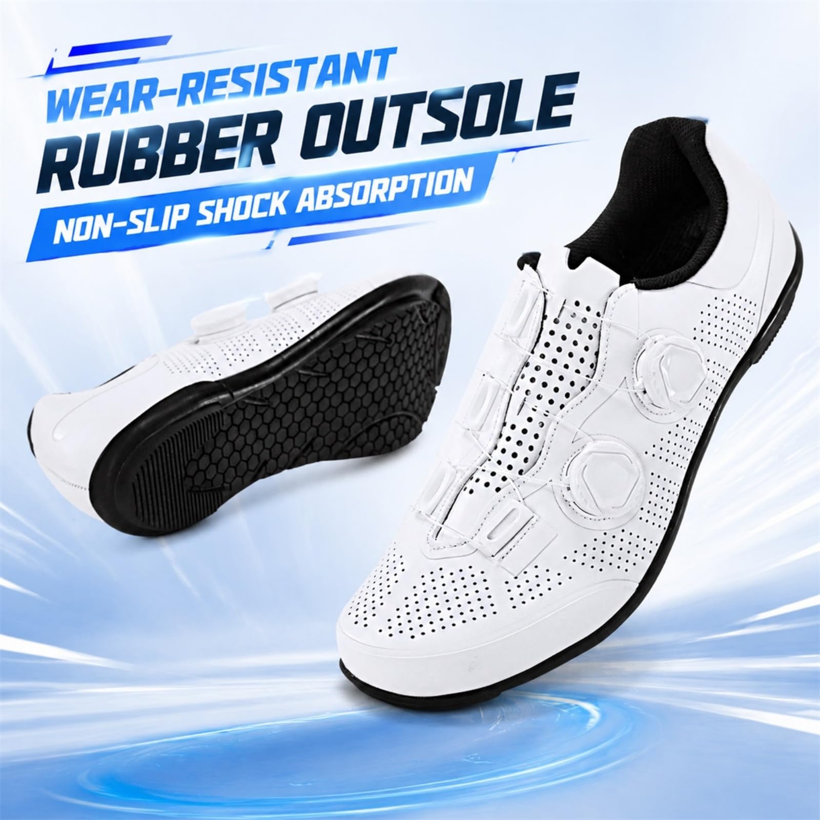JiuQing Męskie buty rowerowe gumową podeszwą buty rowerowe bez blokady