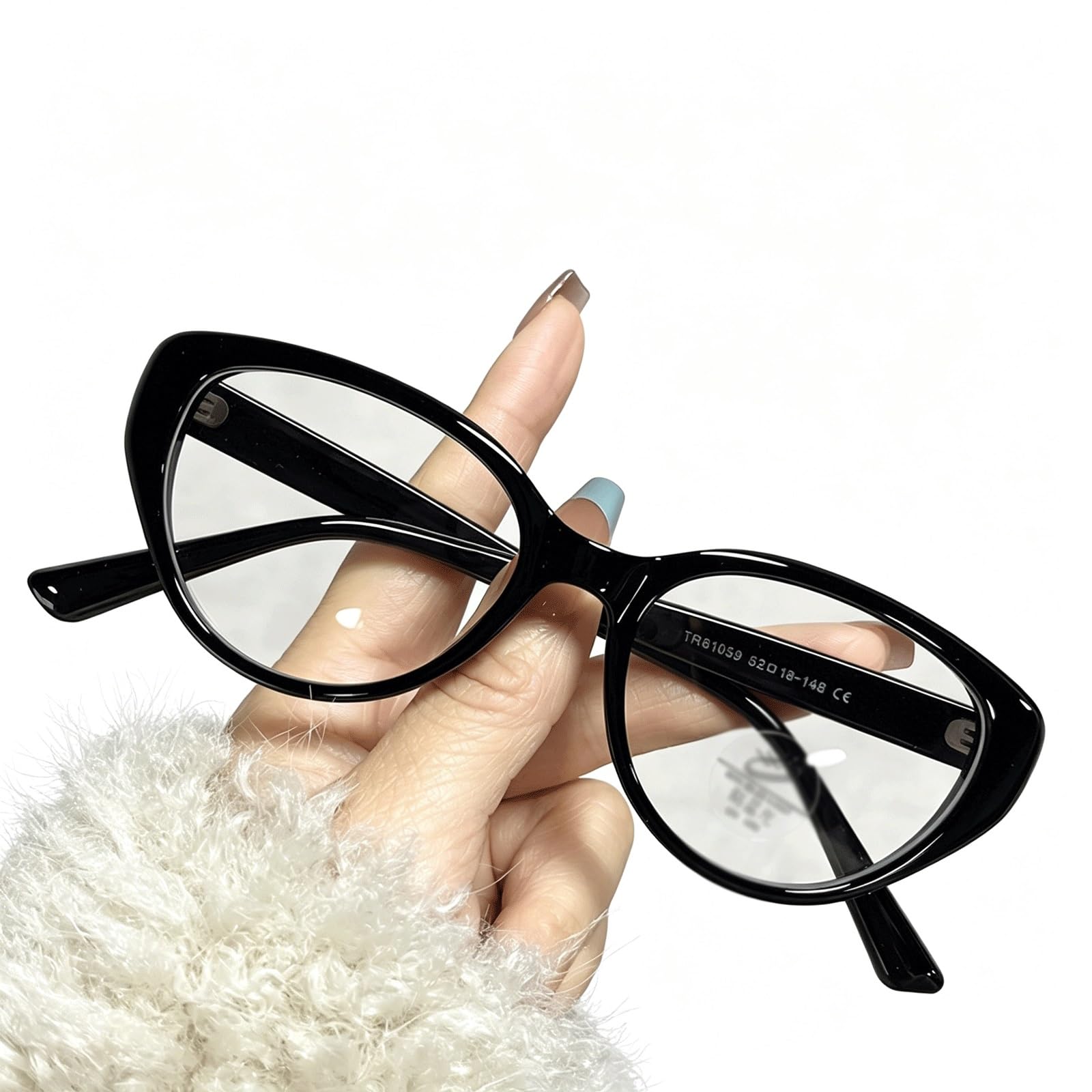 KLJUddGY Full Rim Eyewear Frames Prescription Available Blocking Eyeglasses AC Clear Lenses Spectacles for Computer Ultra-light Decor(Nero)