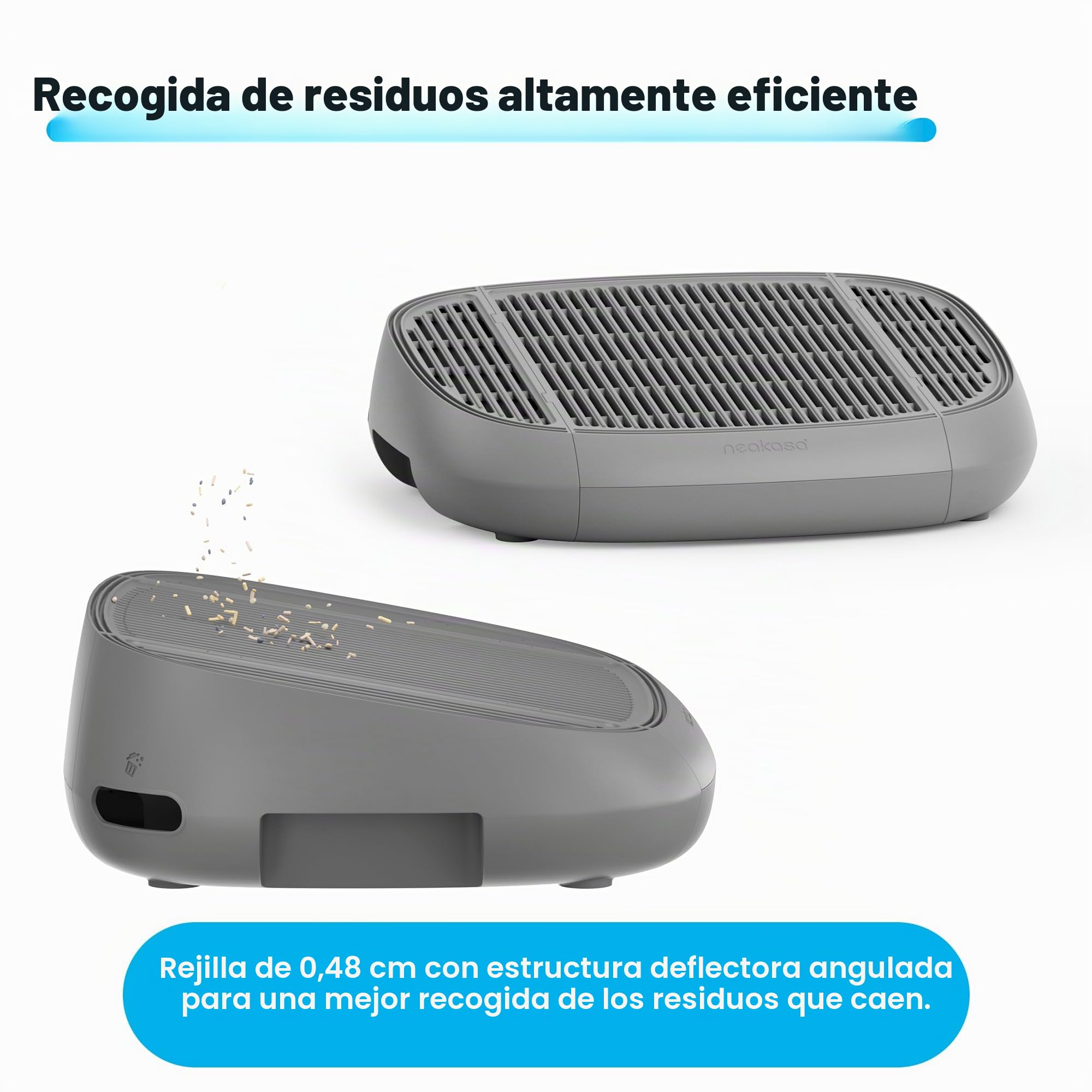 Neakasa Taburete de Pedal para Gatos Con Función de Filtro, Rampa de Arena Fácil de Limpiar, Atrapador M1 Con Parte Superior Abierta, Autolimpiante