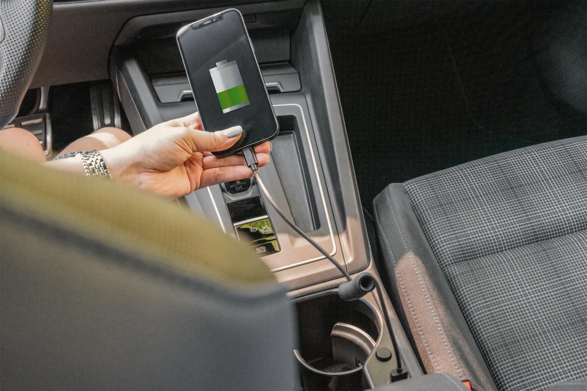 DIGITUS Kabel spiralny USB 2.0 – USB-A do typu C – 480 Mb/s – zasilanie 60 W – rozciągliwy do 1 m – do Android Auto i Carplay – czarny