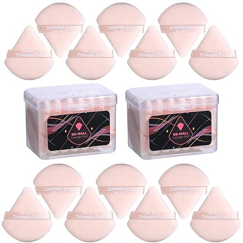 BS-MALL Polvo Puff Triángulo Polvo Puff Lavable Reutilizable Hornear Polvo Suelto Fundación Cosmética Esponja Polvo Mineral Polvo