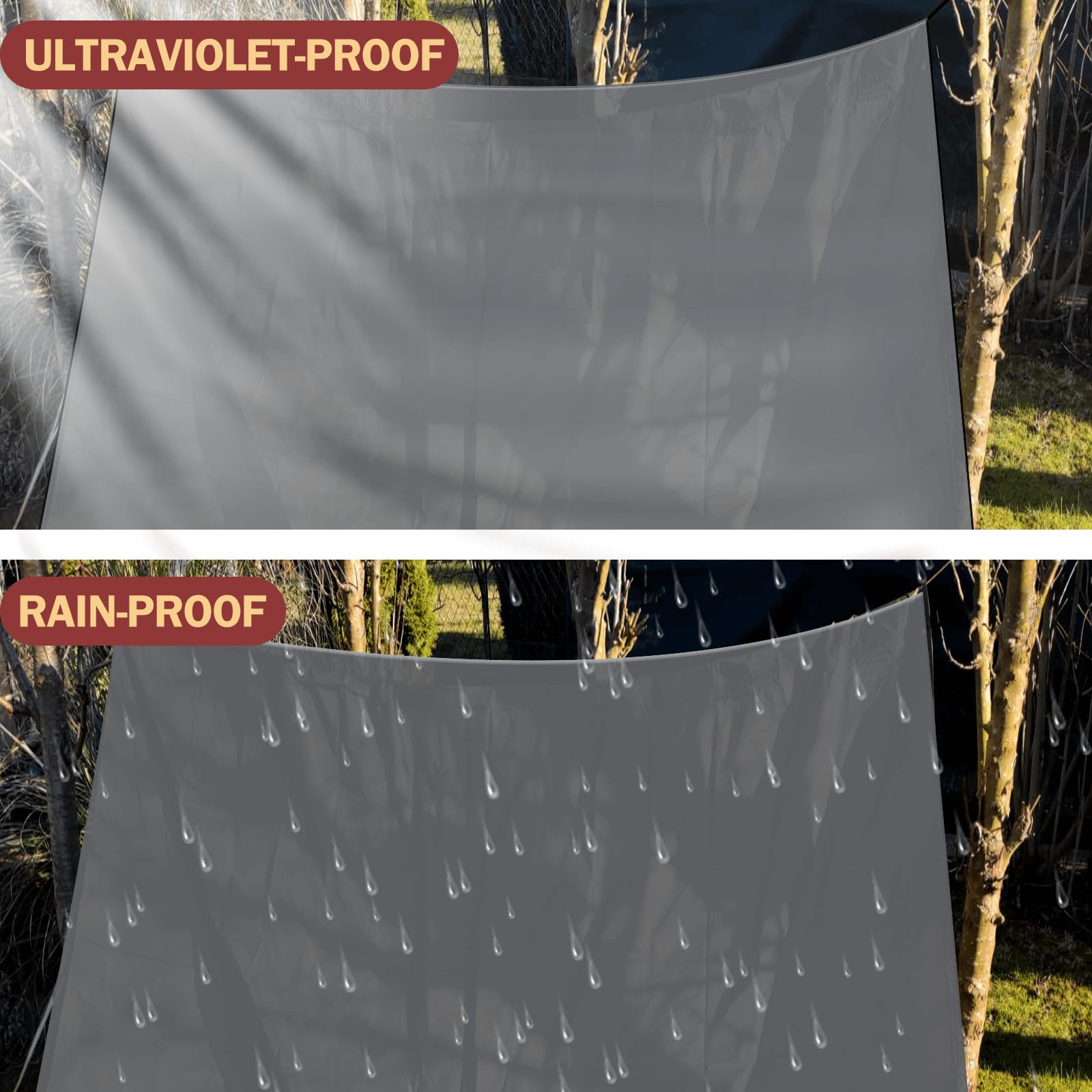 KOIUEYW Bâche de tente de camping, imperméable, 3 x 3/3 x 4 m, ultra légère, avec œillets, anti-UV, neige, pluie, protection solaire, pour camping, pique-nique, randonnée, hamac, activités de plein