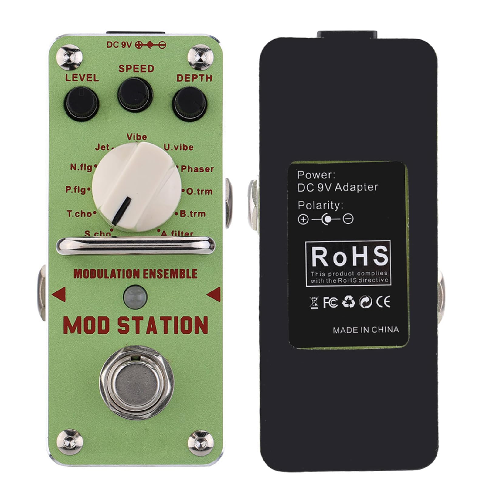 Naroote AMS-3 Mod Station Modulation Ensemble Electric Guitar Effect Pedal - Kompaktowy Mini Pojedynczy Efekt do Gitar Elektrycznych, True Bypass, do Akcesoriów Gitarowych