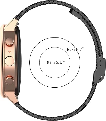 Miniatura 2 de E ECSEM Correa de reloj compatible con Fossil Gen 6 1.654 in/Gen 5E 1.654 in/Gen 4 Q Venture HR/Charter HR pulseras de 0.709 in de malla tejida de