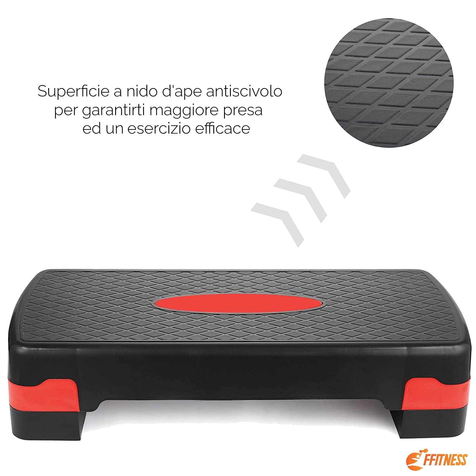 Stepper Regolabile in Altezza per Fitness Aerobica, Piattaforma per Esercizi a Casa e Palestra