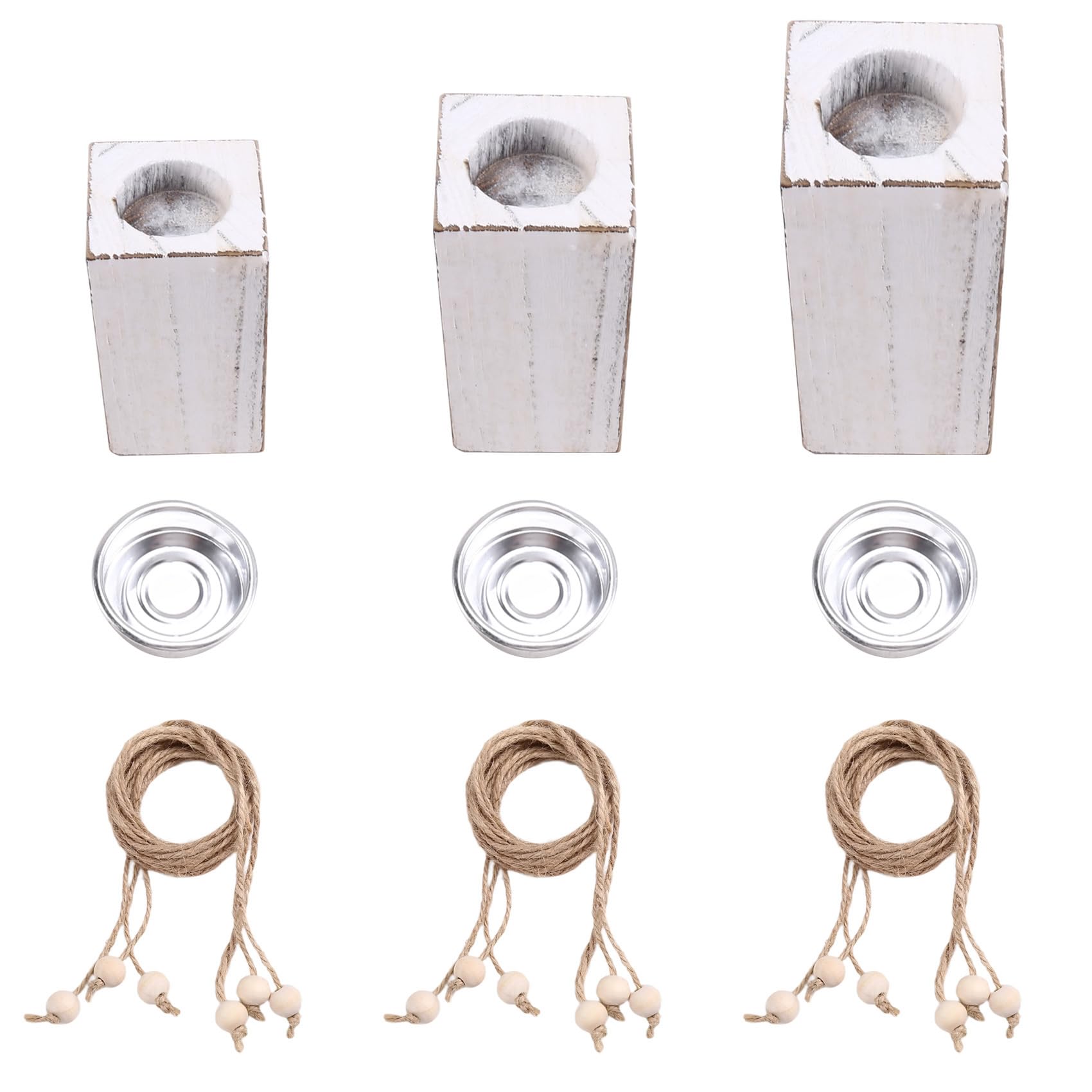 IJSDNVJNDX White Rustic Flameless Candles, Farmhouse Decor, Candle Holders for Valentine'S Day, Holiday Parties Home Decoration