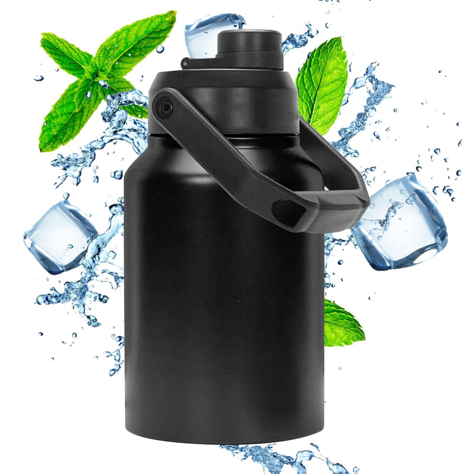Botella de agua de galón | Botella de agua al vacío de acero inoxidable de | cuello ancho | Jarra aislada al vacío de dos pisos para bebidas frías para , senderismo, camping