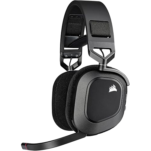 Corsair HS80 RGB Wireless Multiplatform Gaming Headset - Dolby Atmos - Lightweight Comfort Design - Broadcast Quality Microphone - iCUE Compatible - PC, Mac, PS5, PS4 - Black