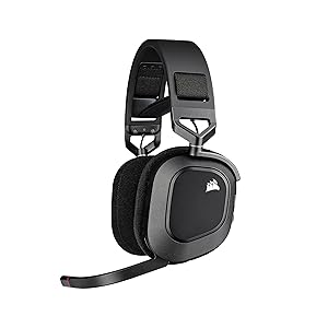Corsair HS80 RGB Wireless Multiplatform Gaming Headset - Dolby Atmos - Lightweight Comfort Design - Broadcast Quality Microphone - iCUE Compatible - PC, Mac, PS5, PS4 - Black