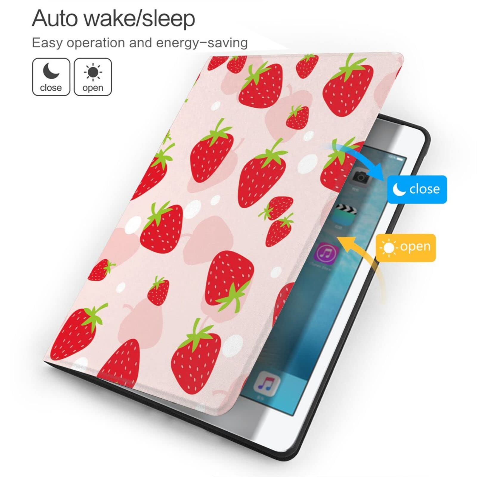 Amazon.co.jp: iPad 第9/8/7世代 ケース 苺 イチゴ柄 フルーツ