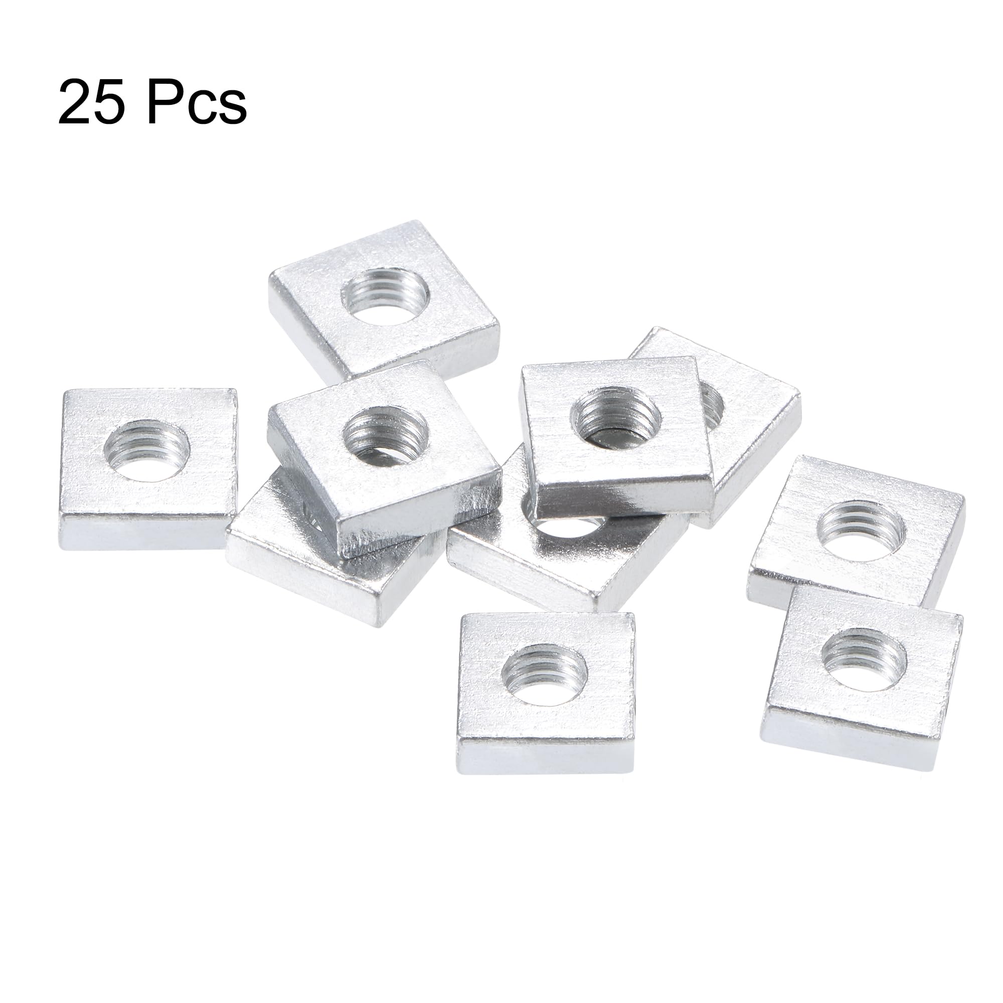 QUARKZMAN Dadi Quadrati, M6x12mmx4mm Zincati Metrici a Filettatura Grossa Assortimento, 25 Pz