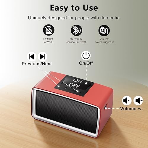 Miniatura 3 de Reproductor MP3 simple con botones grandes y fácil operación, ideal para ancianos, personas con discapacidad auditiva, pacientes con