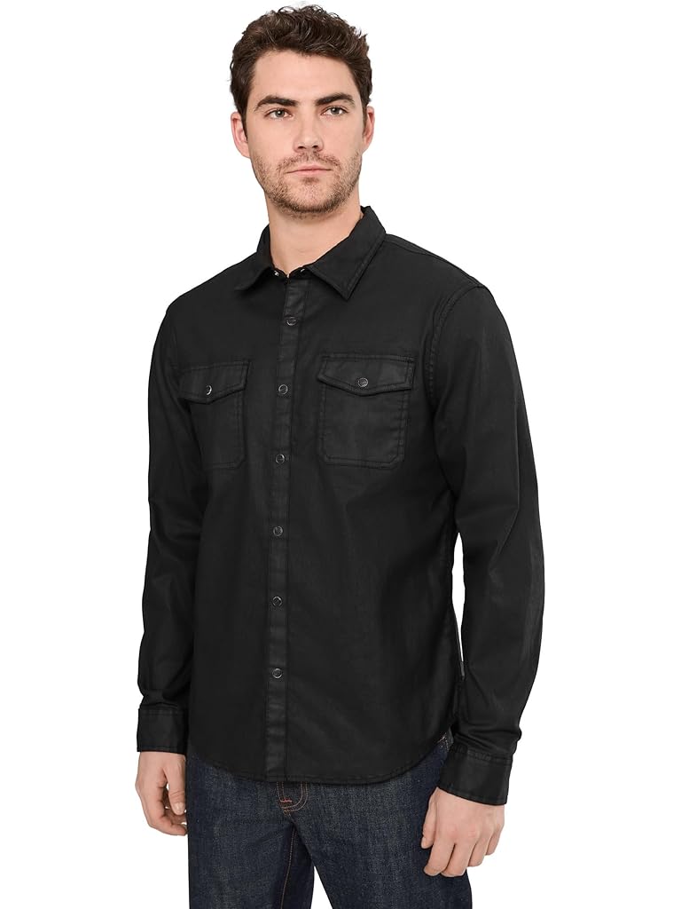 Black John Varvatos Otto Snap Shirt W1005R25