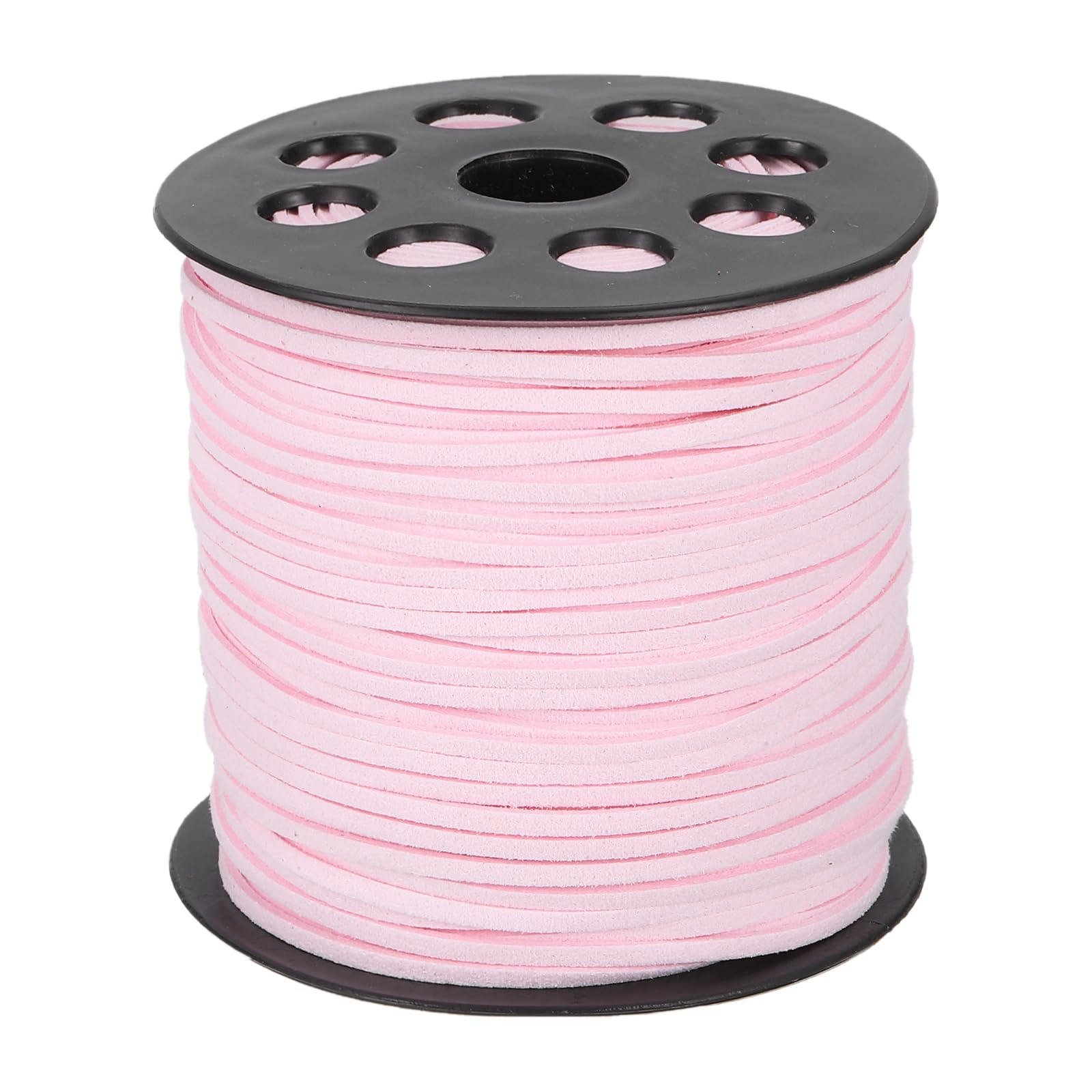 sourcing map 98 Yards x 0.1"(2.6mm) Faux Leather Cord, Flat Suede Cord Leather Strip Braiding String Lace for Jewelry Making Bracelet Necklace Beading Making DIY Crafts, Bright Pink