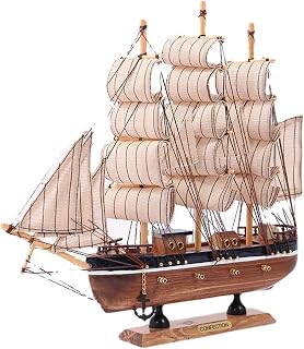 shuishuicui Modelo de velero de 30 cm, Color marrón, para decoración del hogar, Sala de Estar, Dormitorio, Estudio, Barco Hecho a Mano, Regalo de cumpleaños para Hombres y Mujeres