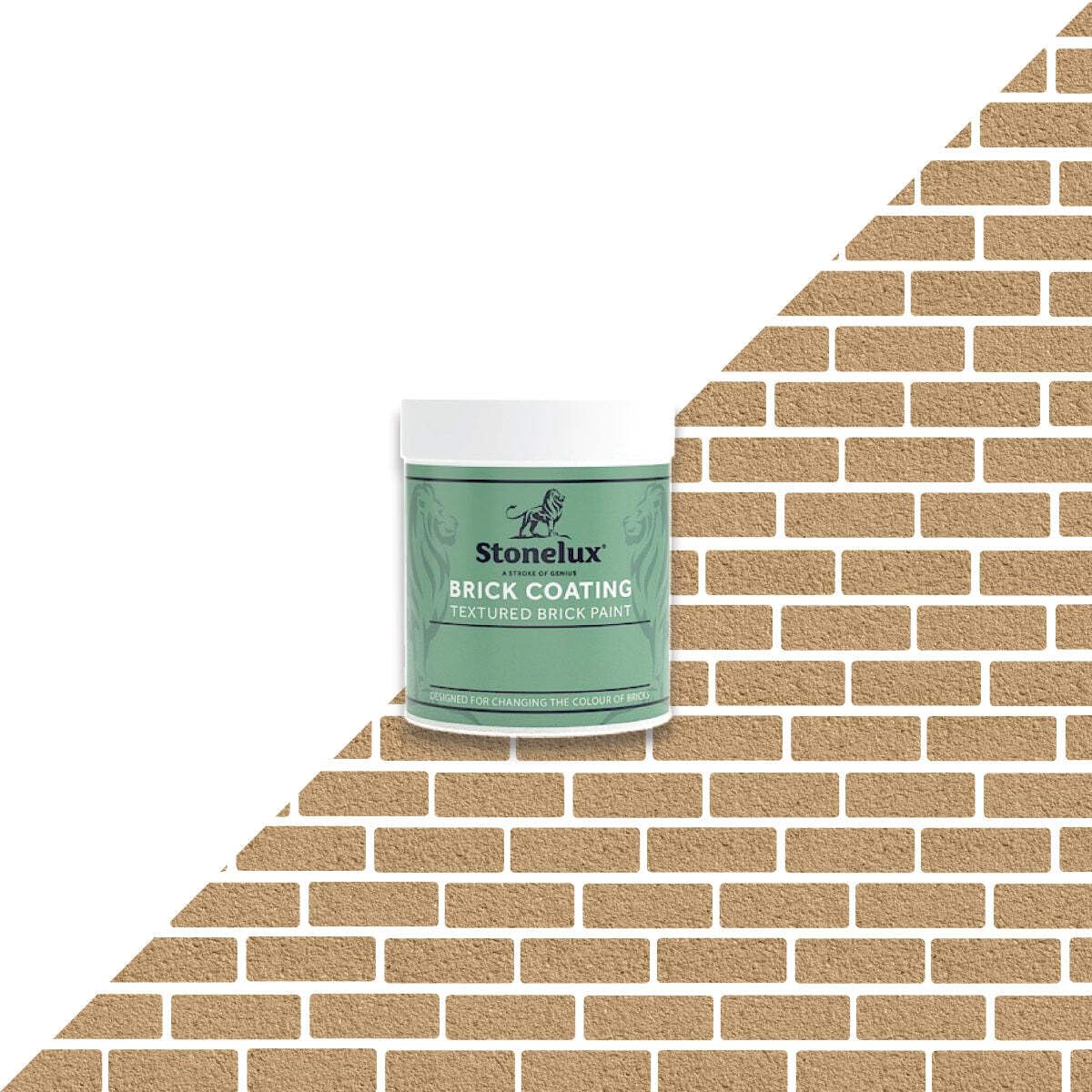 StoneLux® Brick Coating - Textured Brick Effect Paint for Changing and Restoring Brickwork Dark Buff 250ml