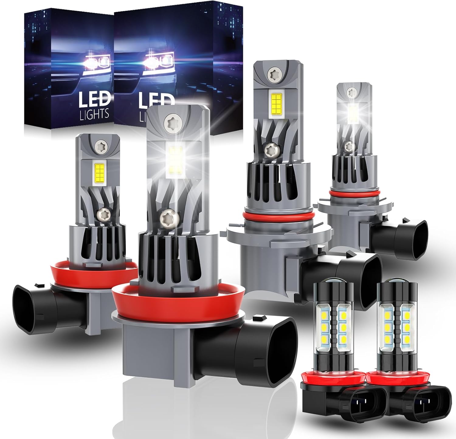 Light Bulbs for Ford F250 F350 F450 F550 XL XLT 2023 2024 2025, 500% High Brightness 6500K Cool White Truck Light Bulbs Set, Plug and Play - 6 Pack