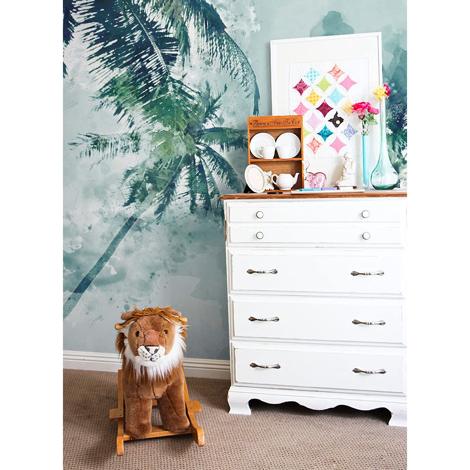Fotomurale de palmera de coco autoadhesivo 250x104 cm Magic-Stick vinilo impermeable para pared