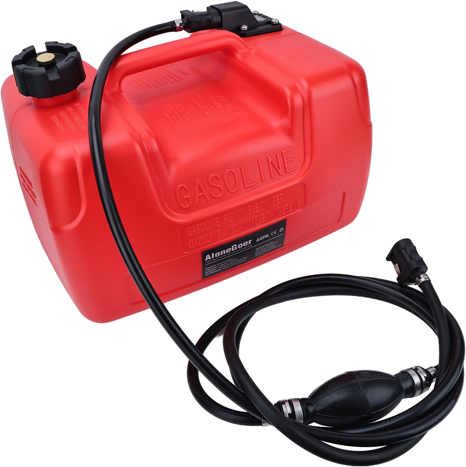 3 Gallon Portable Boat Fuel Gas tank 12L 3 Gallon Marine Outboard Gas Tank EPA Compliant for YAMAHA Outborad MotorBoat with Connector Replace 6YL-24201-24-00 Portable Gas Tank
