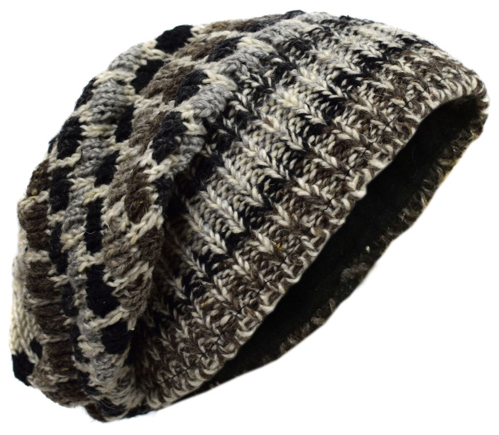 Gheri Woolen Knitted Fleece Lined Multicoloured Beanie Hats D