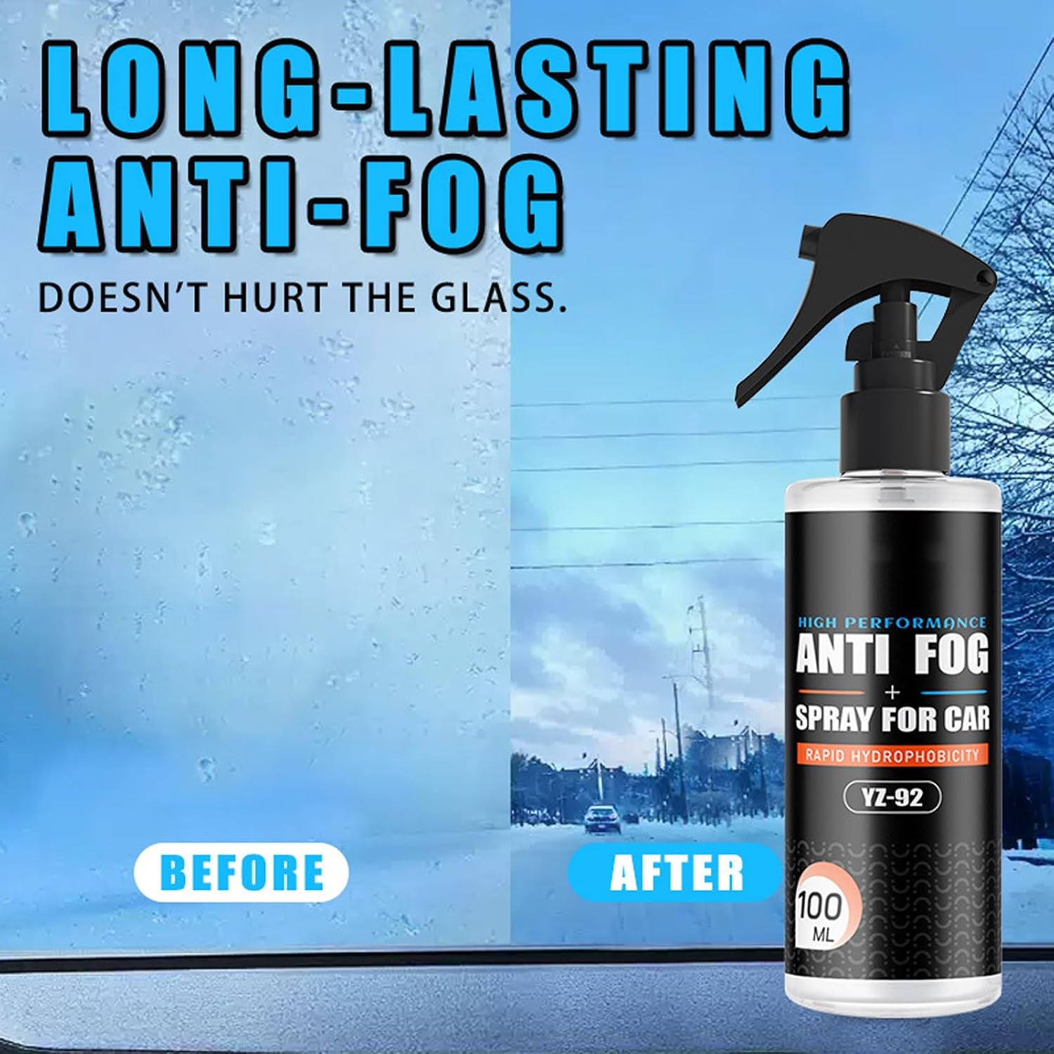 Advanced Fast Acting Anti Fog Sprayed for Vehicle Windshields Promotes Safe Driving with Less Nighttime Visibility None Anti Sprayed
