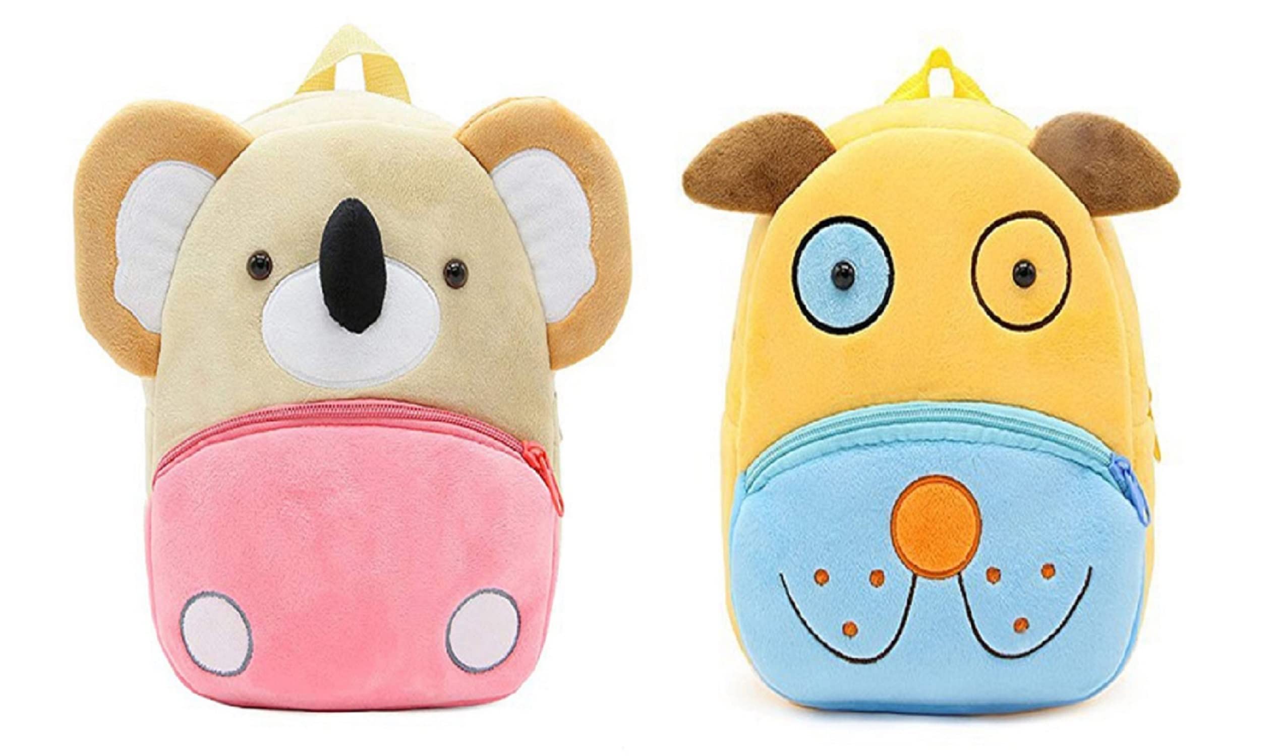 FASNO Cute Kid's Soft Velvet Animal Cartoon School Backpack Bag for Baby Boy/Girl (2-6 Years)