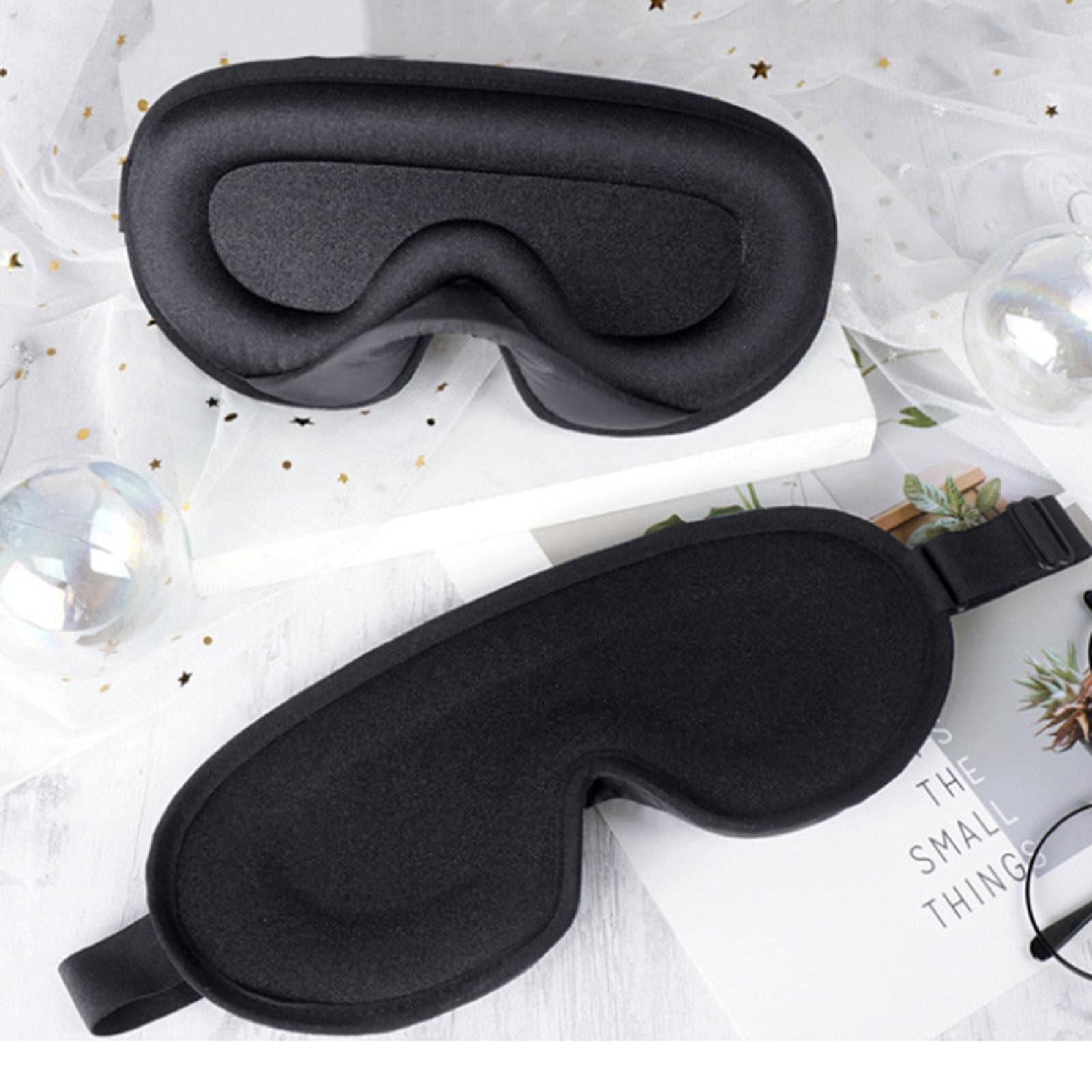 Maschera per dormire, paraorecchie per un sonno migliore, riduzione del rumore e ombreggiatura con vestibilità comoda per donne e uomini, occhiali da notte con blocco della luce, ideali per viaggi