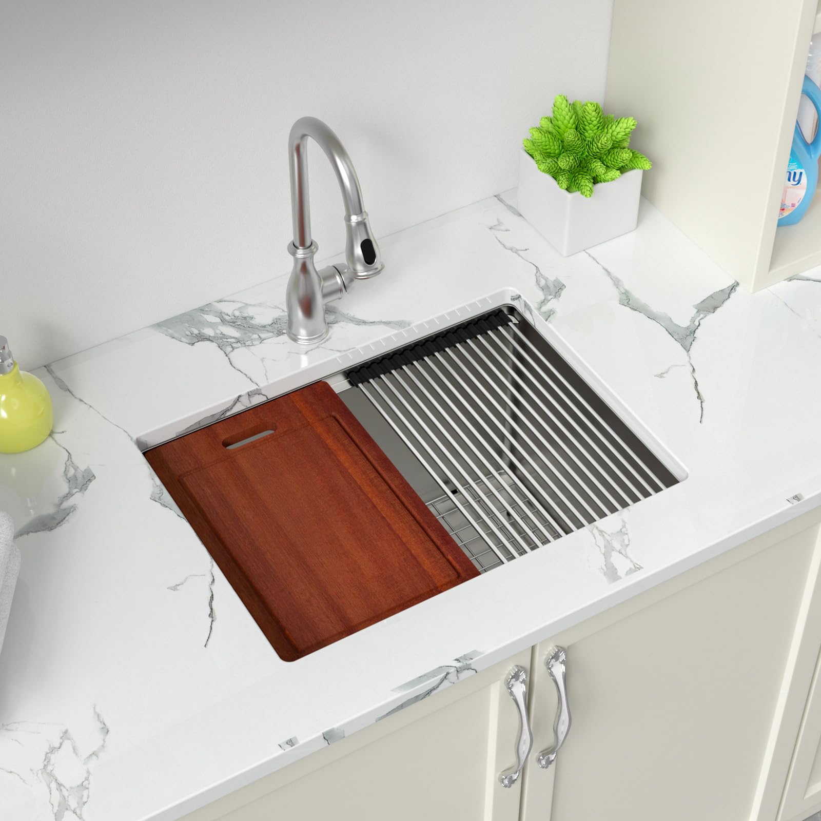 Sarlai 24" Undermount Laundry Sink - Stainless Steel -2 Sarlai 24" Undermount Laundry Sink - Stainless Steel -2
