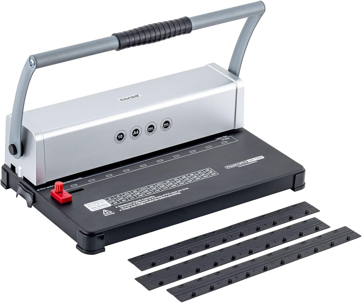 TIANSE Binding Machine, 10Holes, 350 Sheets, Clip Binding