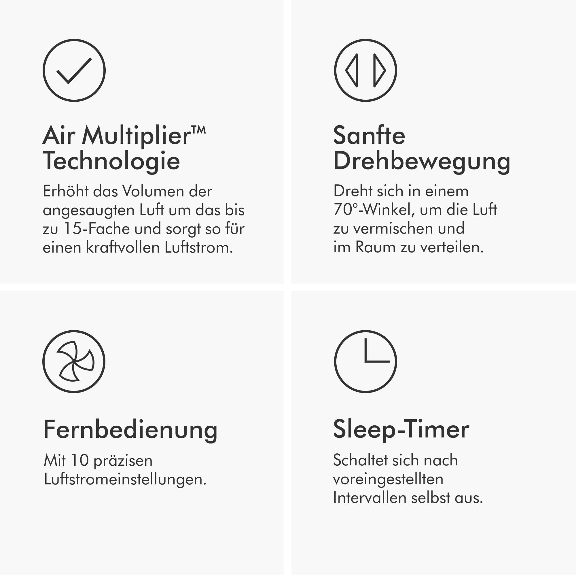 Dyson Cool AM07 Turmventilator – Leistungsstarke Air Multiplier Kühlung, 10 Geschwindigkeitsstufen, 70° Rotation, Fernbedienung