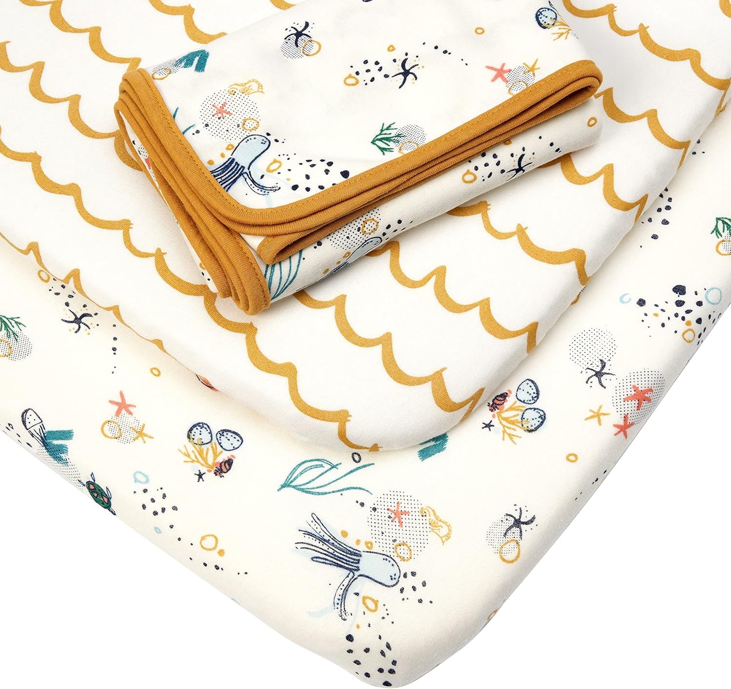 Bedside Crib Starter Pack | 2 Crib Fitted Sheets with an Interlock Coverlet | Our Planet