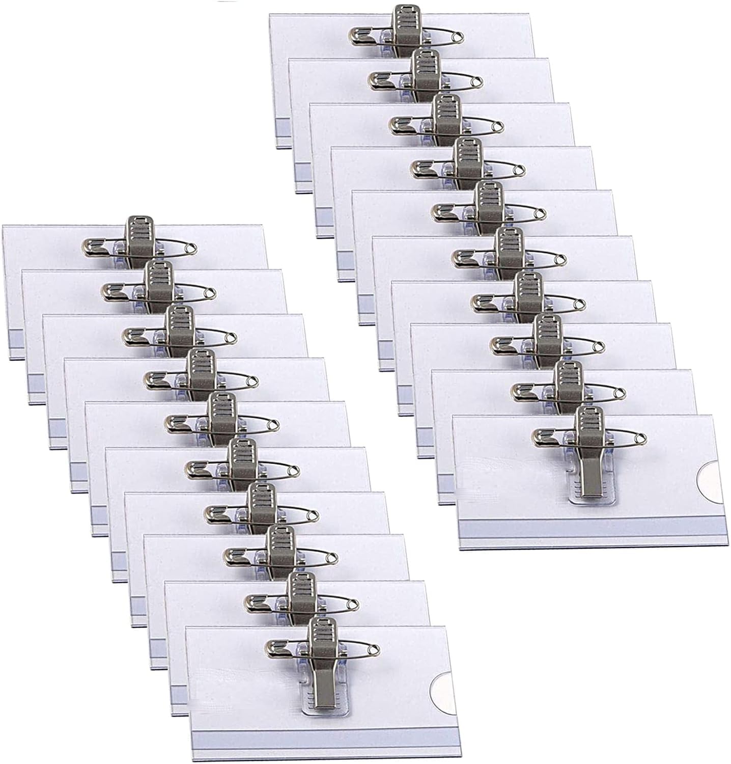 Lonimia Name Badge Holders, ID Tags Name Badge, 20 Pcs Plastic Material Flexible Waterproof Dustproof No Deformation Practical Tool, Suitable for School Events, Business Meetings Etc