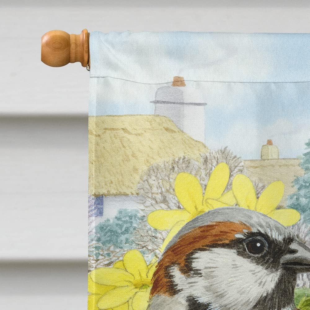Caroline's Treasures ASA2091CHF House Sparrows House Flag Large Porch Sleeve Pole Decorative Outside Yard Banner Artwork Wall Hanging, Polyester, House Size, Multicolor