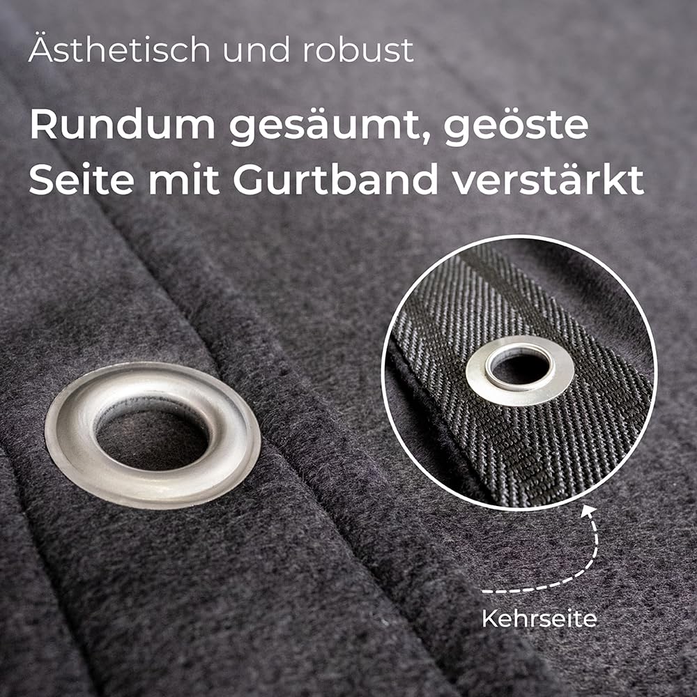 Bühnenmolton Vorhang B1 schwer entflammbar 300x300cm, 40mm Ösen, Naturweiß, 300g/m², 100% Baumwolle, blickdichter Verdunkelungsvorhang für Theater, Studio & Event